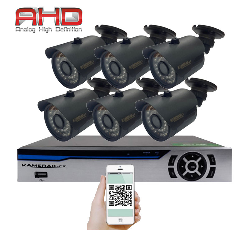 6 kamerov systm AHD HE6-58A 2Mpx