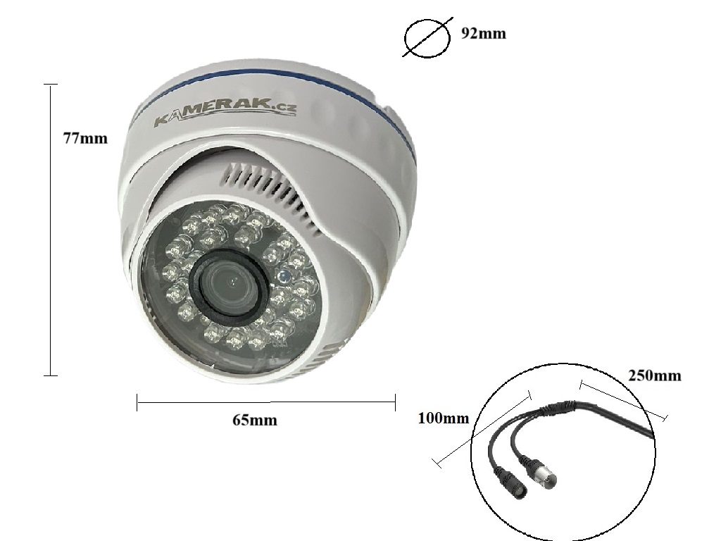 AHD kamera 2MPx 1080P AHD WN-51A dome bl