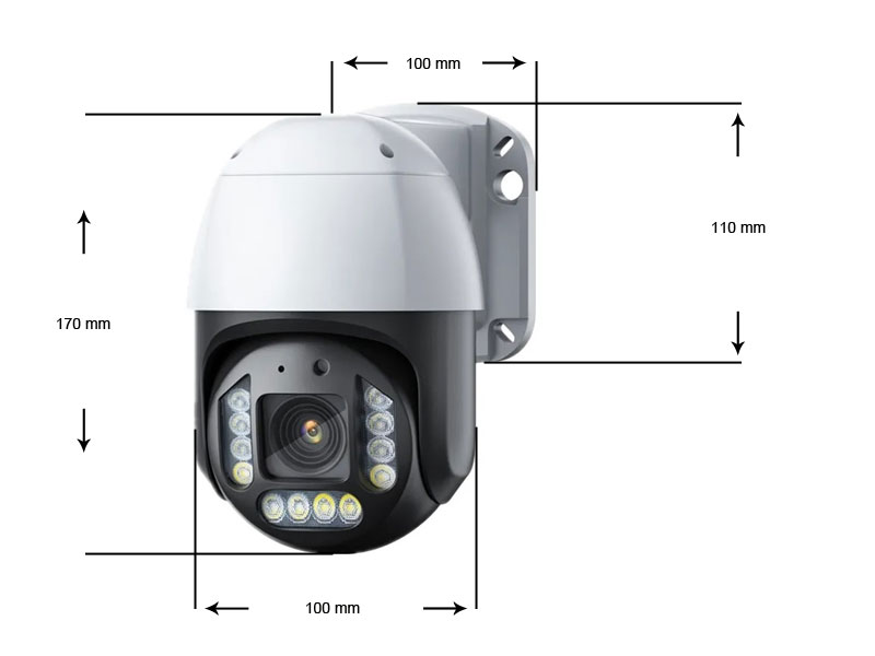Venkovn oton IP kamera nabdne zznam v 4MPx rozlien a LED svtlem