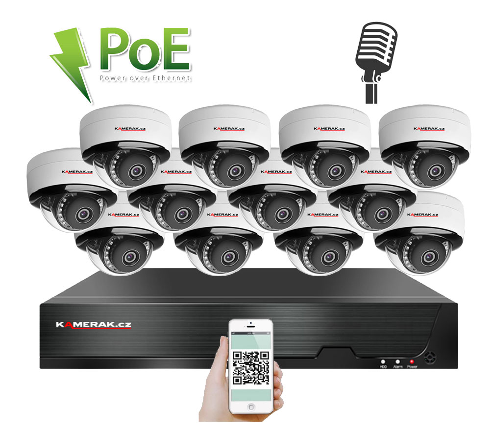 12 kamerov systm PoE IP  XM-1205B 4MPx