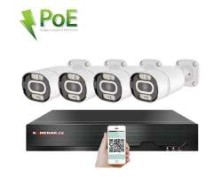 PoE IP 4 kamerov set  XM-408D 8MPx, CZ menu - 8990 K