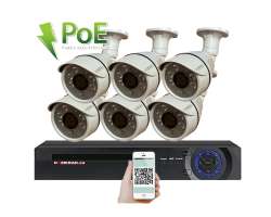 PoE IP 6 kamerov set XM-604A 3Mpx, CZ menu - 7990 K