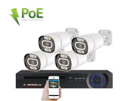 PoE IP 4 kamerov set XM-408B 4MPx, CZ menu - 6780 K