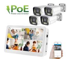 PoE IP 4 kamerov set XM-456B 4MPx s LCD 12", CZ menu - 9990 K