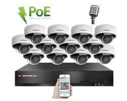 PoE IP 12 kamerov set  XM-1205B 4MPx, mikrofon, CZ menu - 25490 K