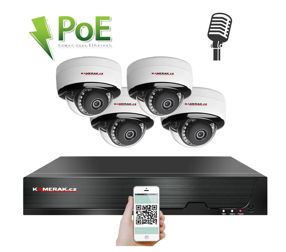 4 kamerov systm PoE IP XM-405D 8MPx